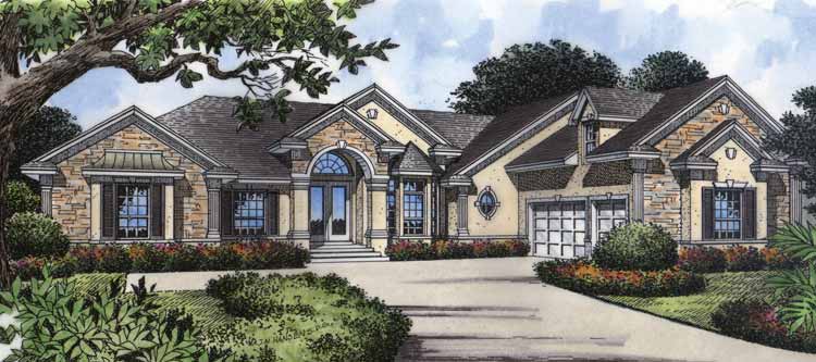 Front Rendering Image for House Plan DHSW18536